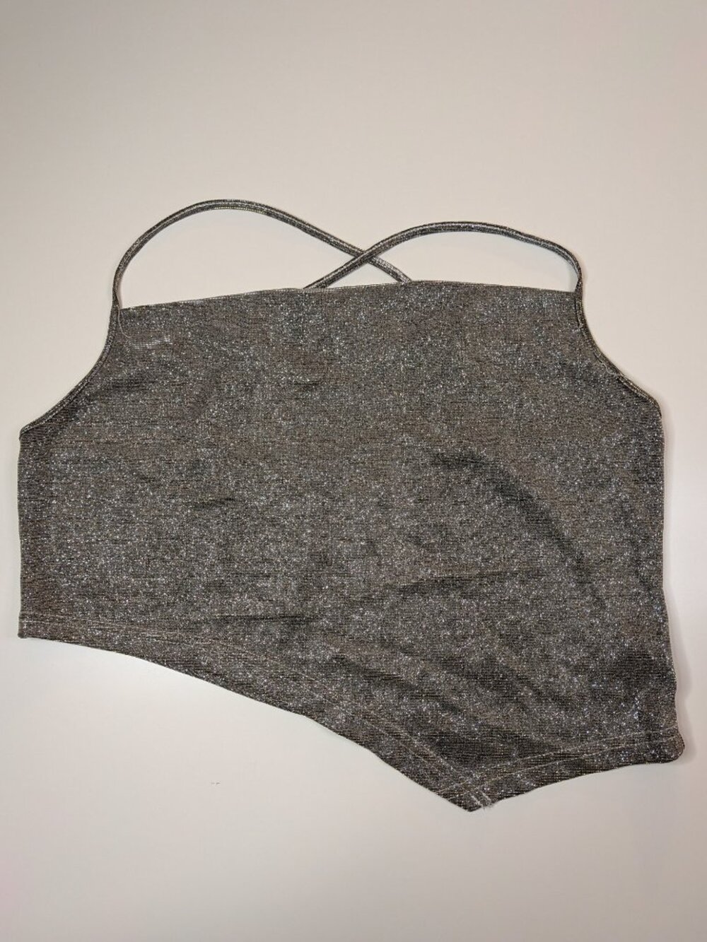 SHEIN Curve Silver Sparkly Cami Top 0XL